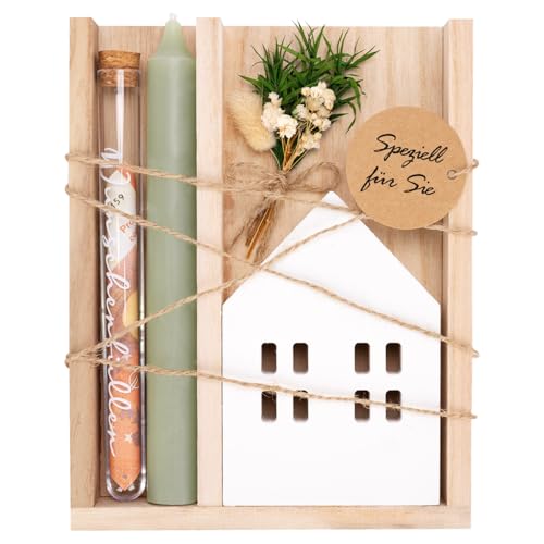 Geschenk für Frauen Kerzen Geschenkset Frauen Geburtstag mit Wunscherfüller Reagenzgläser Stabkerzen Trockenblumen Geldgeschenk Geburtstag Geburtstagsgeschenk für Mutter Freundin