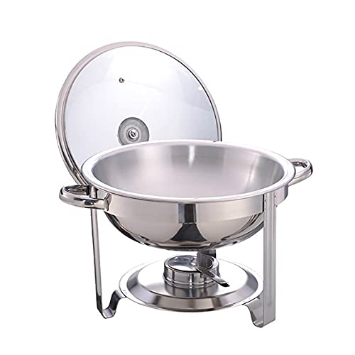 4er Pack mit 5 Quart Full Size Edelstahl Runde Chafers und Buffetwärmer Sets mit Wasserpfanne, Lebensmittelpfanne… – Bild 5