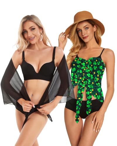 Image of CHICGAL 2 Pieces Women Beach Sarong Bathing Suit Wrap Skirt Sheer Bikini Swimsuit Cover Ups for Swimwear