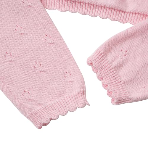 Image of Girls Long Sleeve Cardigan Kids Button Closure Knitted Bolero Shrug Girls Sweaters Tops