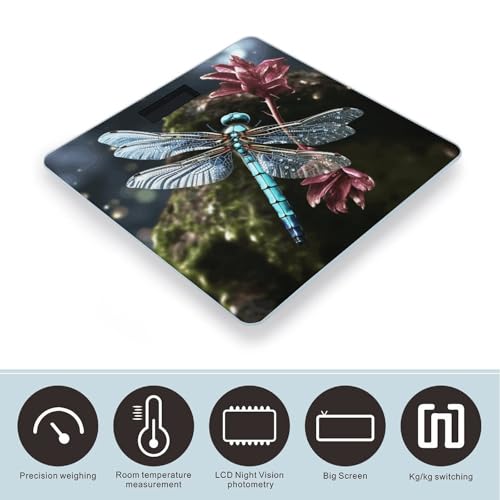 Báscula Digital de Baño Blue Dragonfly de Cristal Templado miniatura 3