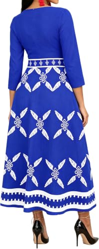 Image of VisiChenup African Print Dress for Women Casual Midi Dress