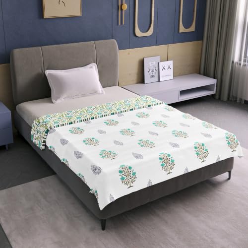 Image of Divine Casa Single Bed Microfiber Reversible Dohar 120 GSM | Lightweight Summer AC Dohar | Soft Reversible Bedding for Daily Use | Machine Washable | 210 x 140 cm