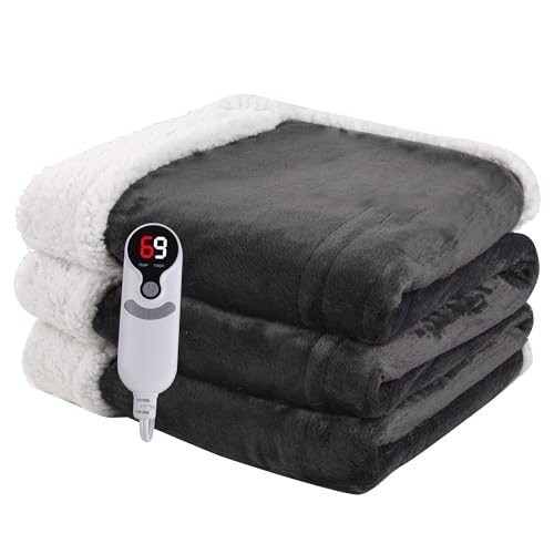 Minervada Heated Blanket Electric Blanket Full Size 72''x84'', Soft Flannel Heating Blanket with...