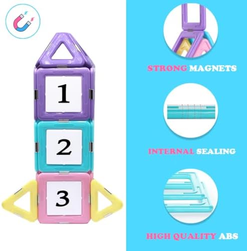 Magnetic Building Blocks Magnetic Tiles Toys for Girls Boys Kids Learning Educational Magnets Construction Set Toys for 3 4 5 6 7 8+ Year Old STEM Toy Christmas Birthday Gift Age 3-8 Toddlers 4 41drlrvRRhL. AC