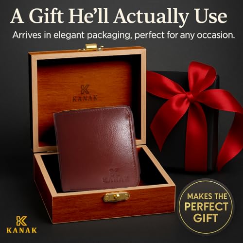 -Prince Wallet, Genuine Leather Wallet,Bifold Men's Wallet, Safe Card Case, Versatile and Minimalist Wallet for Men, 3.94 inches x 3.74 inches x 0.89 inches (BROWN)4