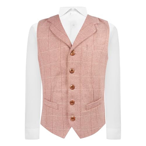 Gilet à carreaux rose à chevrons King & Priory pour moderniser un costume dandy homme