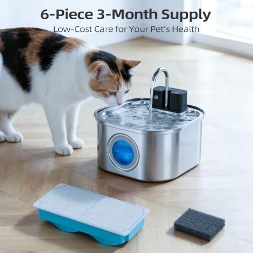 Filtros para fuente de agua para gatos 3.2L 12 piezas miniatura 5