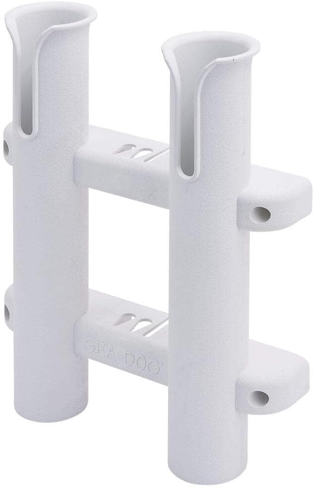 Sea-Dog Two Pole Side Mount Rod Storage Rack - White