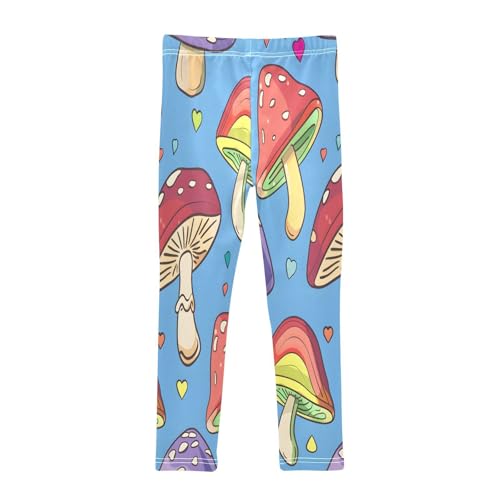 Bolaz Toddler Girls Leggings Printed Yoga Pants Leggings Purple Pink Mushroom for Kids2