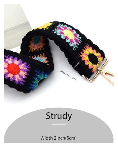 Image of Embroidered Purse Straps Replacement Crossbody Wide Adjustable Bag Straps | Thick Purse Strap for Crossbody Bags,Extra Long Strap,Cross Body Straps for Handbags,Bag Straps for Tote Bags,Shoulder Straps