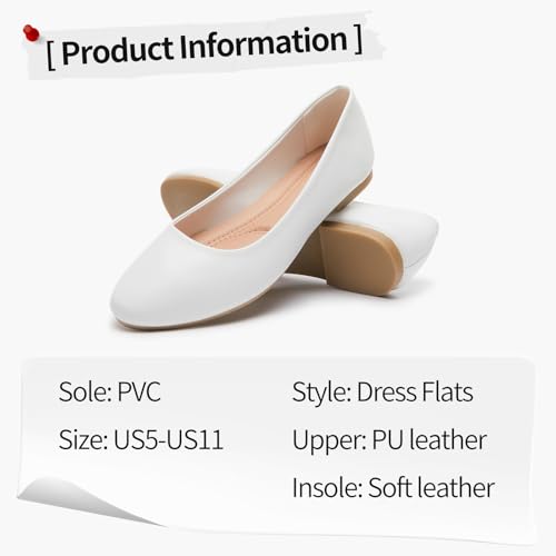 Image of Women's Ballet Flats Shoes Comfortable PU Leather Dress Slip on Shoes Teacher Business Casual
