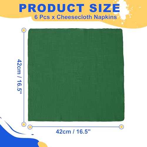 Servilletas de algodón de alta calidad en verde oscuro, pack de 6 unidades reutilizables 3