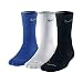 Nike Men's 3-pk. Dri-FIT Cushioned Crew Socks - Made in USA (Large-shoe size: 8-12, Royal/Black/White)