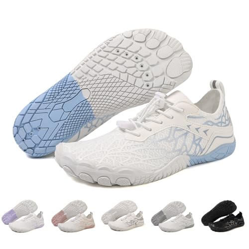 Barefoot Water Shoes for Mens Womens Quick Dry Pro Barefoot Wide Toe Water Shoes Slip-on Soft Breathable Non-Slip Athletic Surf Yoga Aerobics Aqua Swim Pool Beach