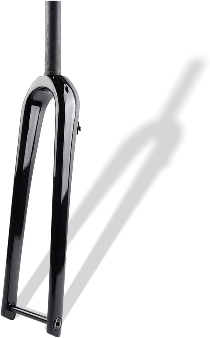 Gravel 700C Bikes Rigid Fork 28.6mm 1-1/8'' Straight Tube 1-1/2'' Tapered Tube Bike Front Forks Carbon Fiber Road Bikes Disc Brake Forks Thru Axle 12 * 100mm