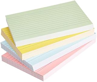 Amazon Basics A6 Ruled Index Cards - Assorted Colours (Pack of 200)