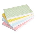 Amazon Basics A6 Ruled Index Cards, Assorted Neon Colours (Pack of 200)