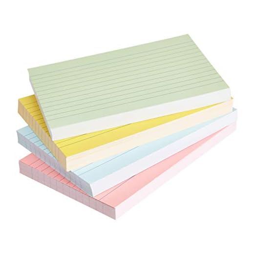 Amazon Basics fichas de cartulina con rayas, tamaño A6, Paquete de 200, Colores surtidos fosforescentes