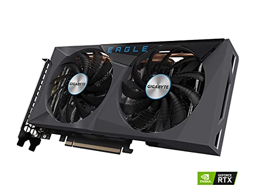 Image of GIGABYTE GeForce RTX 3060 Ti Eagle OC 8G (REV2.0) Graphics Card, 2X WINDFORCE Fans, LHR, 8GB 256-bit GDDR6, GV-N306TEAGLE OC-8GD REV2.0 Video Card