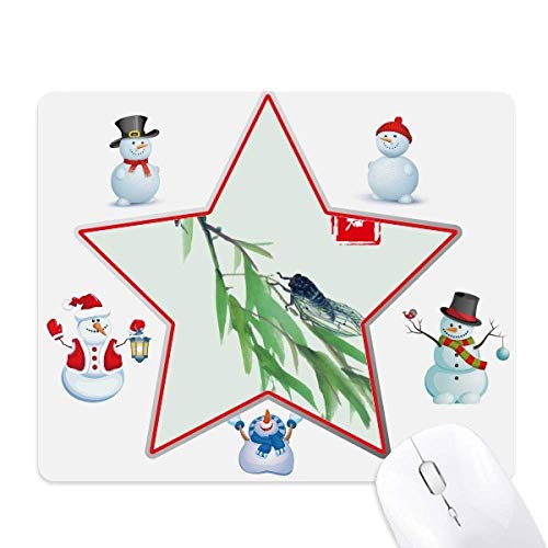 Tapis de souris bonhomme de neige circulaire léger pour bureau informatique