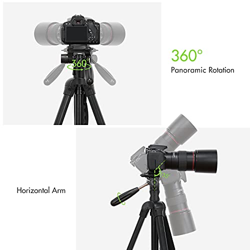 Duotar TTT-010 180CM / 70.87 Inch Fotografia portátil Tripé Câmera monopé orte de tripé horizontal L