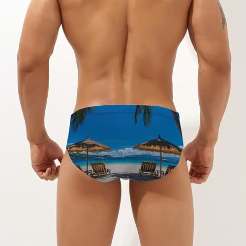 Palm Trees Oceanside in Boracay Island Mens Swim Briefs Quick Dry Swim Trunk Bikini Underwear Swimsuit2