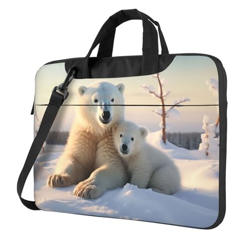 Sac à bandoulière pour ordinateur portable motif ours polaires sacoche PC sangle