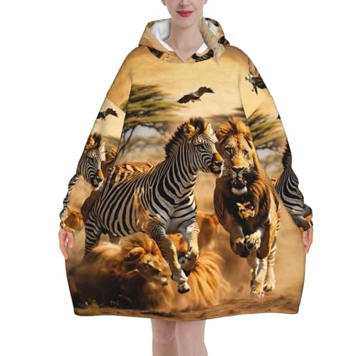 Couverture surdimensionnée zèbre contre le froid hivernal plaid géant