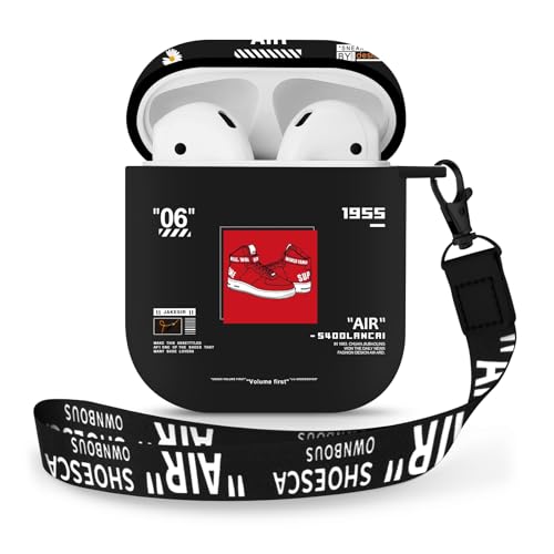 Gedicht for Airpods 2nd Generation Case Cute Cool Red Shoes Pattern Protective TPU Soft Cases for Airpods Case 2nd/1st Gen Shockproof for Airpods Case Men Women with Lanyard & Keychain