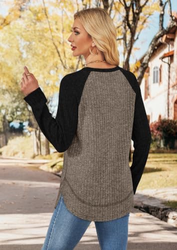 Image of WIHOLL Long Sleeve Shirts for Women Fall Sweaters Lightweight Trendy Tops