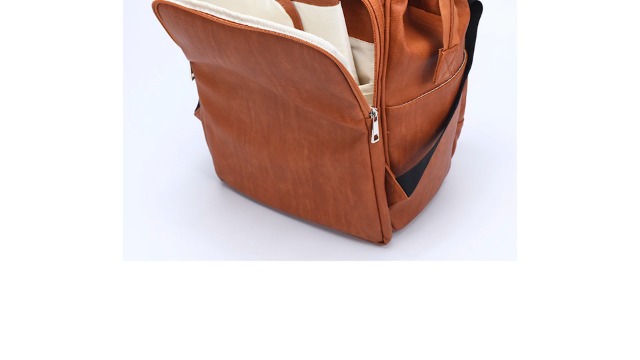 HAHASOLE Leather Diaper Bag Backpack with Changing Mat