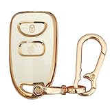 WKEDQAF TPU for Hyundai Key Fob Cover Compatible with Hyundai Accent Elantra Tucson/Kia Rio Sorento Soul Spectra Sportage Tucson (White-H-a)