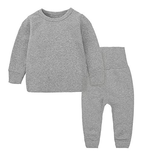 RTJTGXF Toddler Kids Baby Girl Sleepwear Set Solid Sweatsuit Long Sleeve Warm Fleece Pullover Tops Hight Waist Pants Outfits Toddler Girl Prime Deals