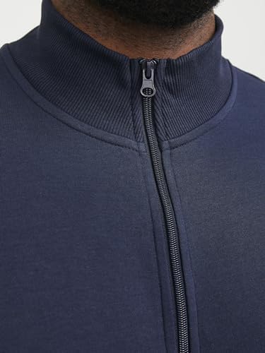 JACK & JONES Erkek JJEPAULOS SWEAT ZIP NOOS PLS Sweatshirt, Navy Blazer, EU4XL US2XL - Görsel 7