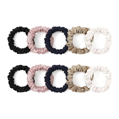 LILYSILK Pure Silk Scrunchies for Women Colorful Hair Bow Ties-