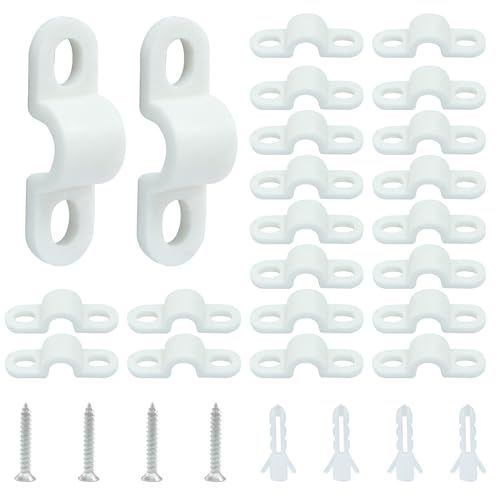 Moicstiy 24 Sets Wire Shelf Loop Clips, White, D:8.5mm