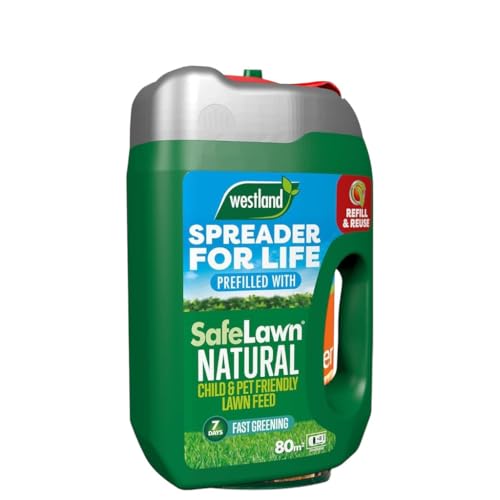 Westland Spreader for Life Safelawn 80m² – Ideal for Even Fertilizer Distribution, Perfect for Lawns, Gardens, and Outdoor Spaces, Easy-to-Use, Helps Achieve a Greener, Healthier Lawn