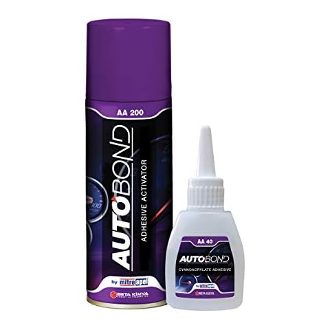 MITREAPEL Autobond Super CA Glue (1.4 oz) with Spray Adhesive Activator (6.7 fl oz)-Auto Parts Cyanoacrylate Glue Great for Auto Modification Parts and Repairs, Fixing of Moving and Vibrating Parts Cover