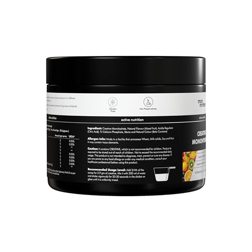 Image of Man Matters Pure Micronised Creatine Monohydrate | Mixed Fruit Flavor | Enhances Strength, Muscle Mass, and Athletic Performance | Rapid Absorption & Muscle Recovery | 100% Pure Creatine | 125g x 2