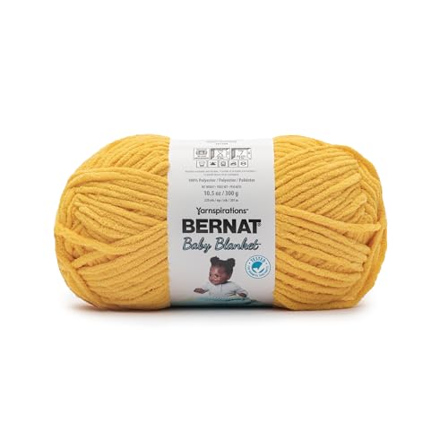 Image of Bernat Baby Blanket School Bus Yellow Yarn - 1 Pack of 300g /10.5 oz - 100% Polyester - #6 Super Bulky - 220 Yards - Knitting /Crochet