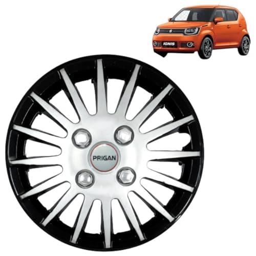 Image of Prigan Ignis Black Silver Wheel Cover 15 inch for Maruti Ignis (Set of 4 Pcs) (Press Fitting) Model- Camry DC 15