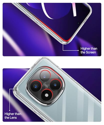 Image of WOW IMAGINE Transparent Back Cover Case for Redmi Note 14 Pro Plus 5G | Raised Bumps for Full Device & Camera Protection Shockproof TPU Silicone Back Case Mobile Cover - Transparent