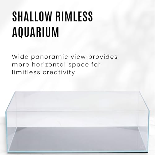 Image of UNS Ultra Clear Rimless Tank - 10.2GAL | 38.8L - 23.62x14.17x7.08 | 60x36x18 CM, 5mm Glass Thickness, Leveling Mat Included - Low Iron, High Clarity Fish Tank w / 45 Mitered Edge - [60S]
