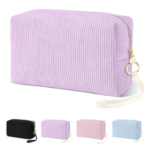 Likesing Tampon Holder for Purse, Corduroy Women Period Bag Pouch (Purple)