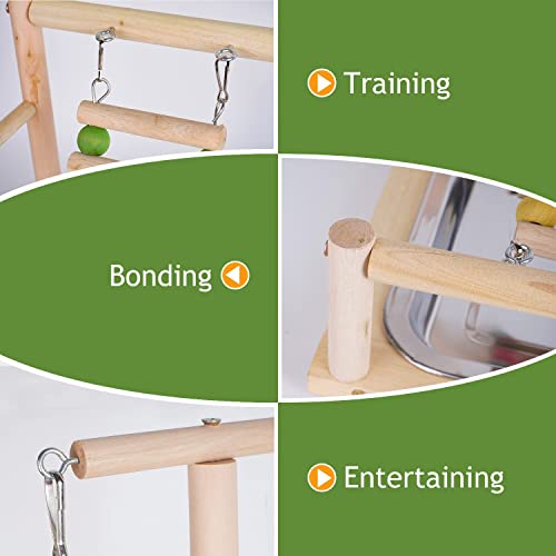 AFGSsm Parquinho de pássaros, suporte de papagaio, suporte de brincar para pássaros, parquinho de pe