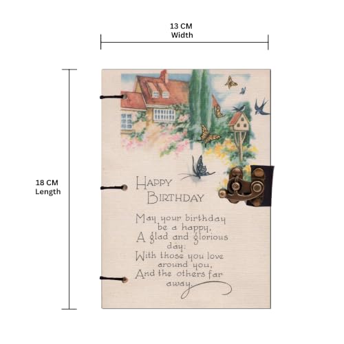 Image of Birthday Wishes Diary Notebook 7x5 Inch 160 Pages Unruled Journal for Notes
