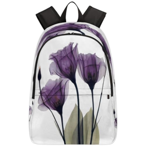 Sac à dos d'école tulipe violette : allégez votre dos avec style et 17L