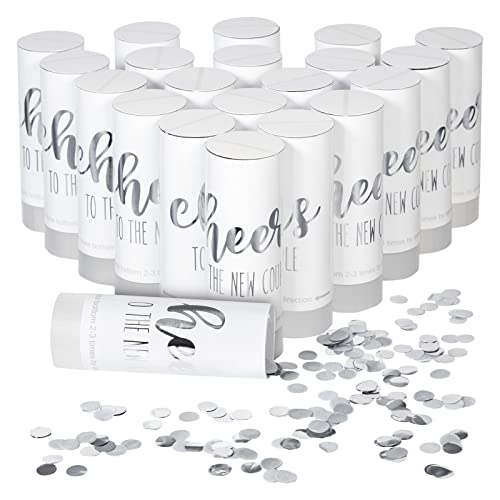 La Mejor Selección de Decoración para bodas disponible en línea. 43 Poppers de fiesta de confeti blanco, decoraciones de boda para recepción (1.5 x 4.2 pulgadas, 20 unidades)