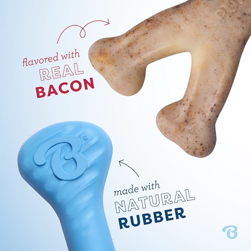 Image of Benebone Puppy 2-Pack Rubber Bone /Wishbone Bacon Tiny